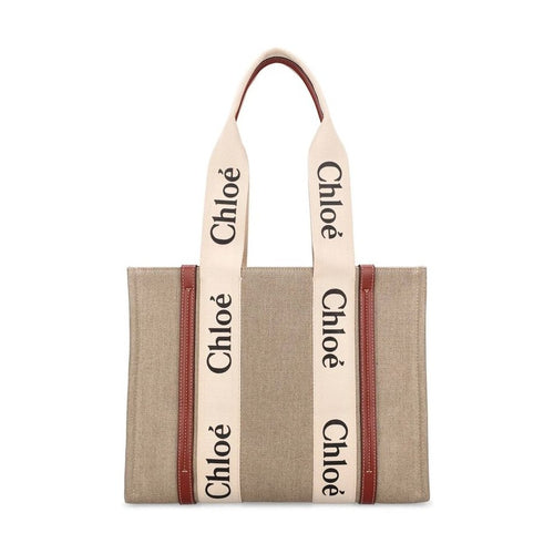 Chloé Beige Linen Tote Bag