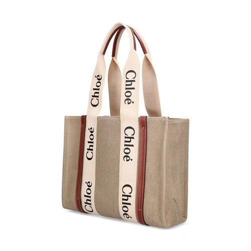 Chloé Beige Linen Tote Bag