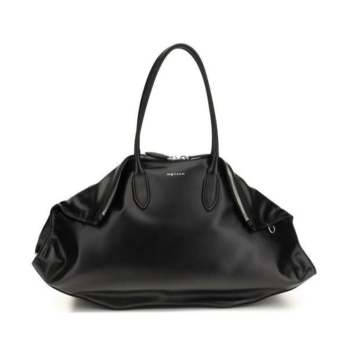 Alexander McQueen Black Calf Leather Bos Taurus Shoulder Bag