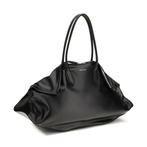 Alexander McQueen Black Calf Leather Bos Taurus Shoulder Bag
