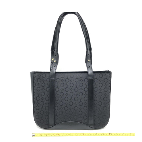 Celine Black C Macadam Canvas Tote Bag
