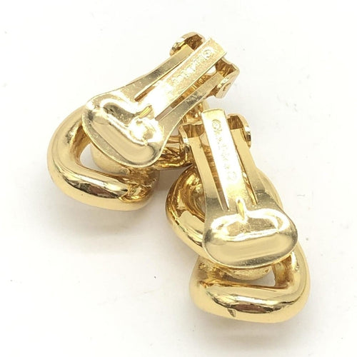 Christian Dior Gold Tone Twisted Chain Clip-On Earrings