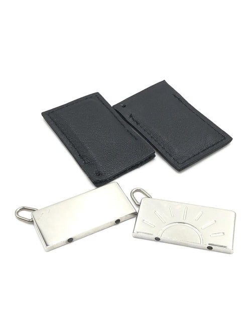 Hermès Silver Tone Half Sun Pendant Set