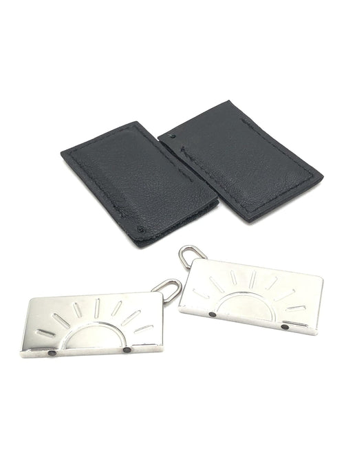 Hermès Silver Tone Half Sun Pendant Set