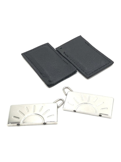 Hermès Silver Tone Half Sun Pendant Set