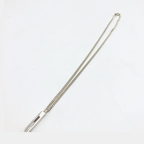 Gucci Sterling Silver G Bar Pendant Necklace