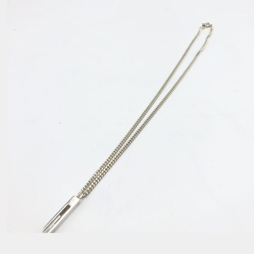 Gucci Sterling Silver G Bar Pendant Necklace