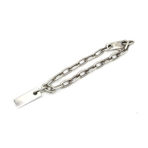 Gucci Sterling Silver Logo Plate Chain Bracelet