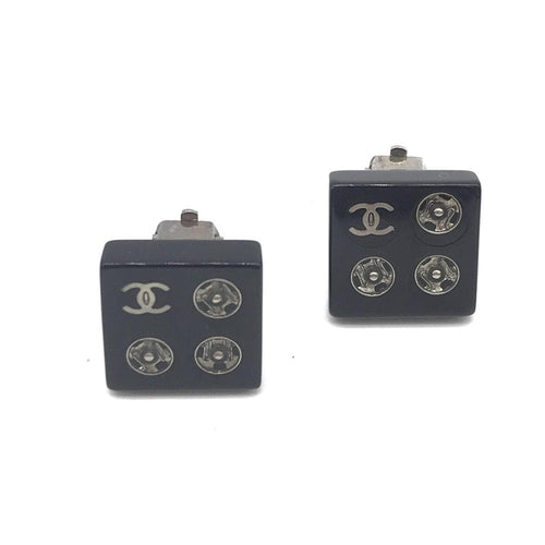 Chanel Coco Mark Square Clip-On Earrings