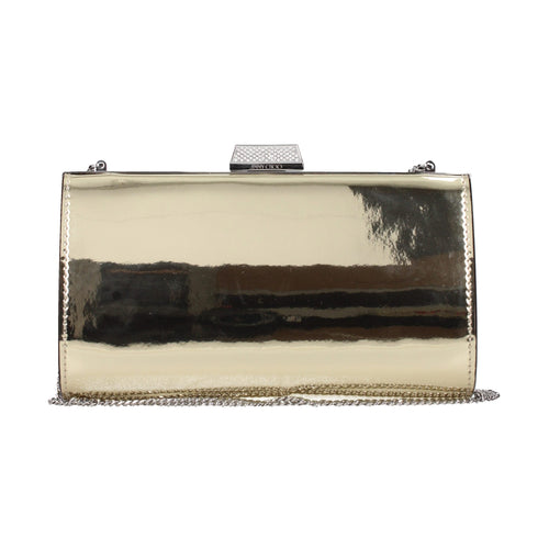Jimmy Choo Gold Leather Clutch Bag