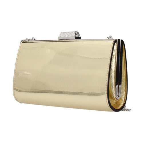 Jimmy Choo Gold Leather Clutch Bag