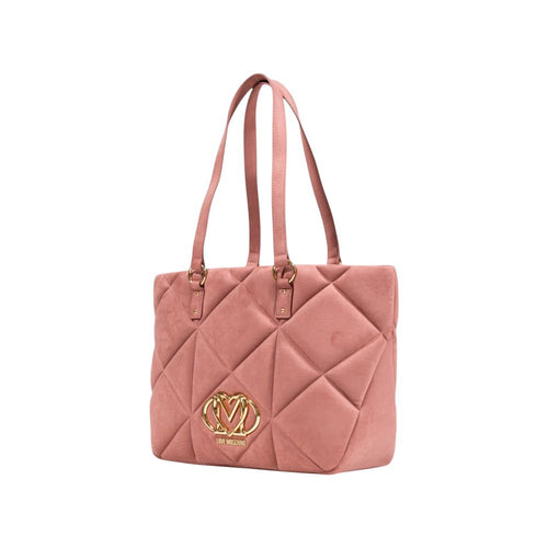 Love Moschino Pink Suede Leather Handbag