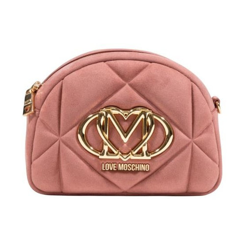 Love Moschino Pink Suede Leather Handbag