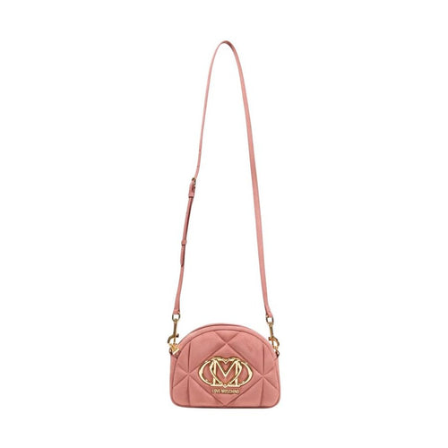 Love Moschino Pink Suede Leather Handbag