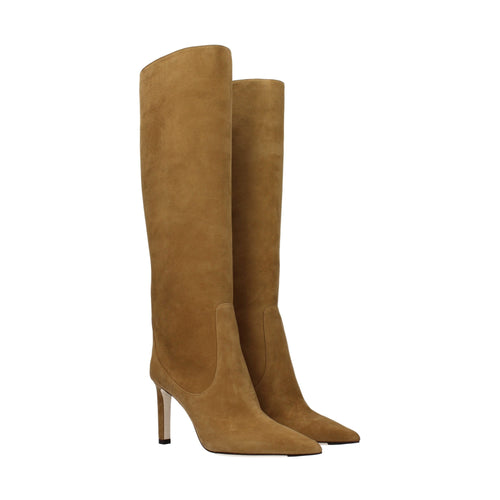 Jimmy Choo Brown Leather High Heel Boots