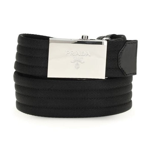 Prada Black Polyester Thin Belt