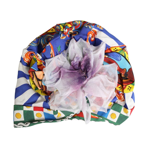 Dolce & Gabbana Multicolor Carretto Motif Turban Headwear Hat