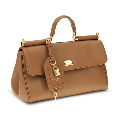 Dolce & Gabbana Beige Calf Leather Bos Taurus Handbag