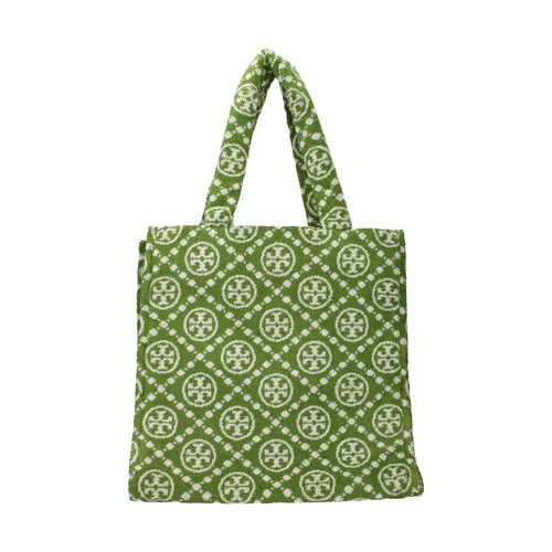 Tory Burch Green Cotton-Like Shoulder Bag