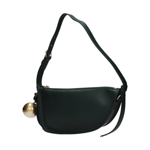 Burberry Green Leather Shoulder Bag