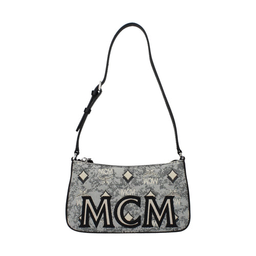 MCM Gray Fabric Crossbody Bag