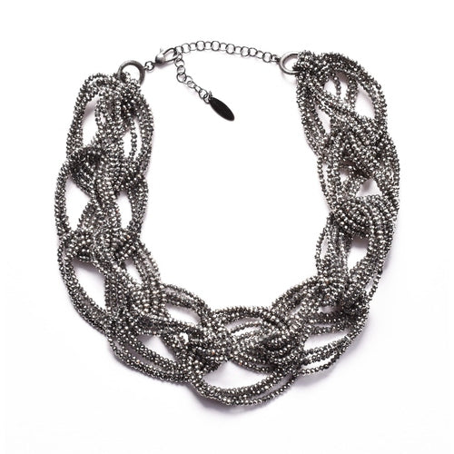 Brunello Cucinelli Silver Glass Necklace