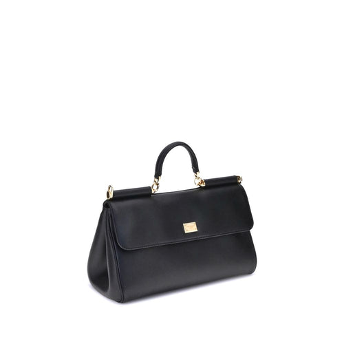 Dolce & Gabbana Black Calf Leather Bos Taurus Shoulder Bag