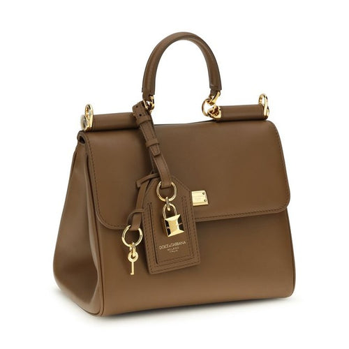 Dolce & Gabbana Brown Calf Leather Bos Taurus Handbag