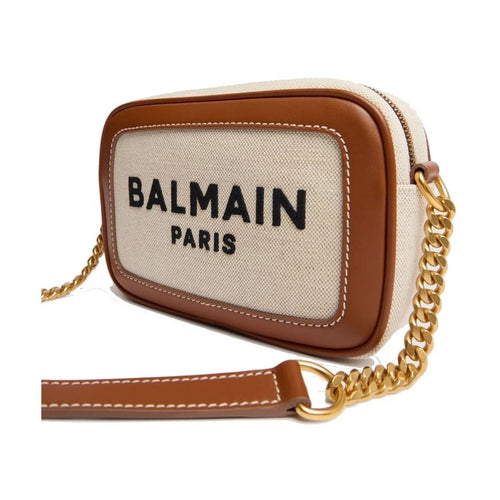 Balmain Brown Cotton Shoulder Bag