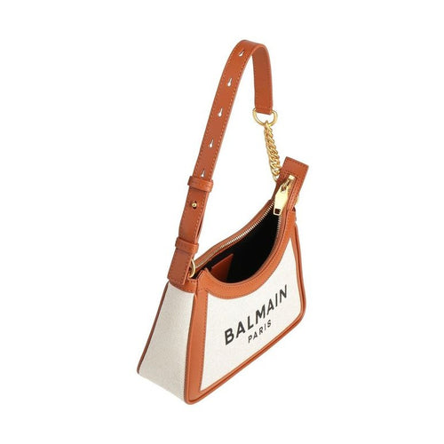 Balmain Brown Cotton Shoulder Bag