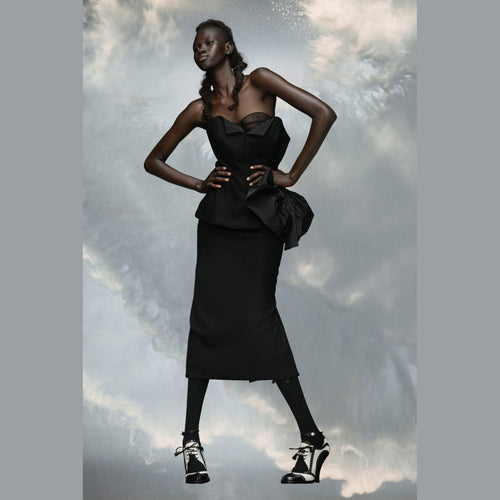 Maison Margiela Black Fibres Midi Dress