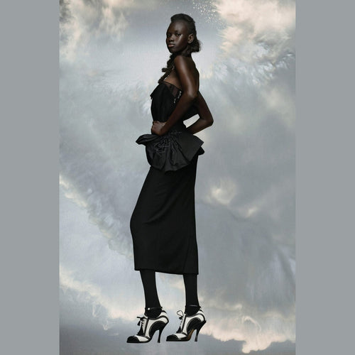 Maison Margiela Black Fibres Midi Dress