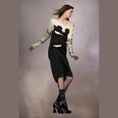 Maison Margiela Black Fibres Midi Dress