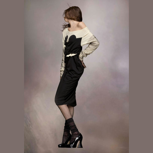 Maison Margiela Black Fibres Midi Dress