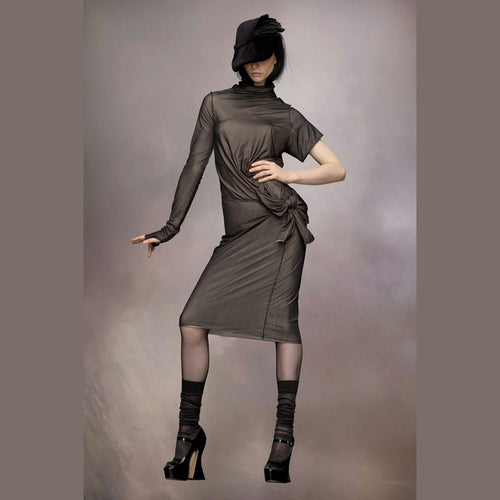 Maison Margiela Bicolor Fibres Midi Dress