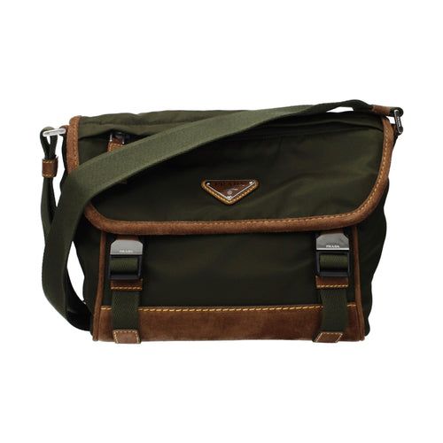 Prada Green Fabric Crossbody Bag