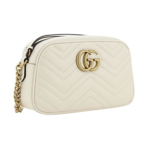 Gucci White Calf Leather Bos Taurus Shoulder Bag