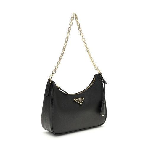 Prada Black Calf Leather Bos Taurus Shoulder Bag