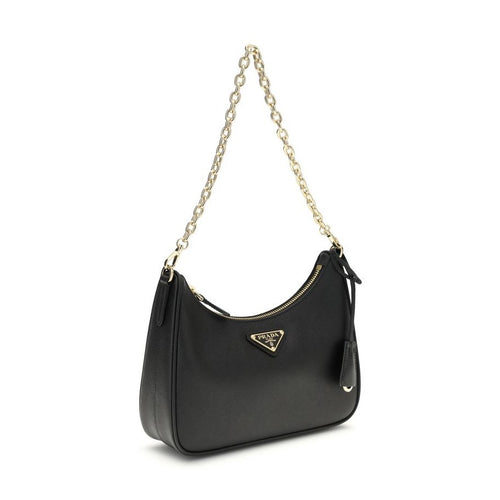 Prada Black Calf Leather Bos Taurus Shoulder Bag