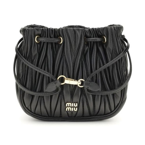 Miu Miu Black Calf Leather Bos Taurus Clutch Bag