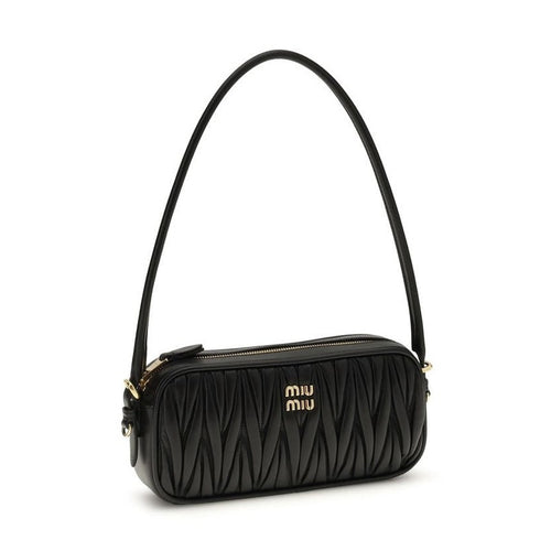 Miu Miu Black Calf Leather Bos Taurus Shoulder Bag
