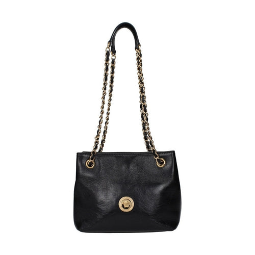 Versace Black Leather Shoulder Bag