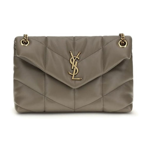 Saint Laurent Gray Lamb Leather Shoulder Bag