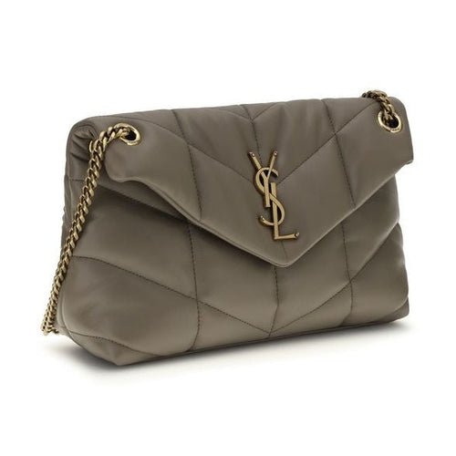 Saint Laurent Gray Lamb Leather Shoulder Bag