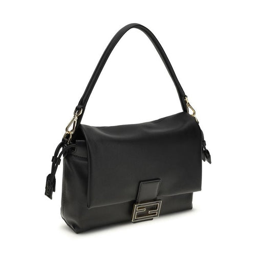 Fendi Black Calf Leather Bos Taurus Shoulder Bag