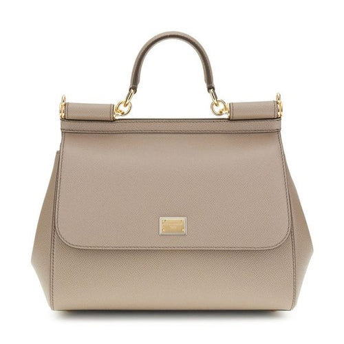 Dolce & Gabbana Gray Calf Leather Bos Taurus Shoulder Bag