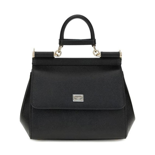 Dolce & Gabbana Black Calf Leather Bos Taurus Shoulder Bag