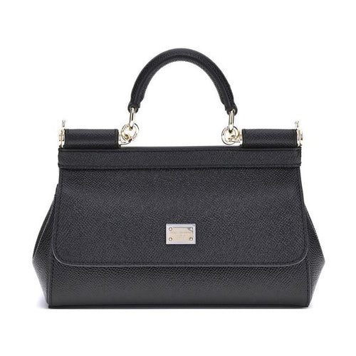 Dolce & Gabbana Black Calf Leather Bos Taurus Shoulder Bag