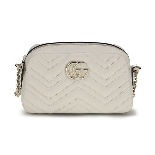Gucci White Calf Leather Bos Taurus Handbag