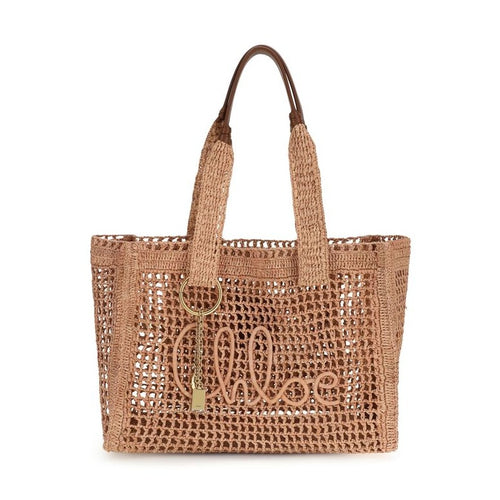 Chloé Beige Raffia Shoulder Bag